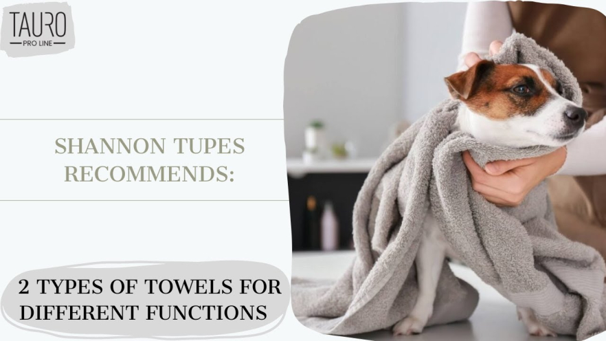 Video TAURO PRO LINE microfiber towel for pets 60x90 cm, purple - 1